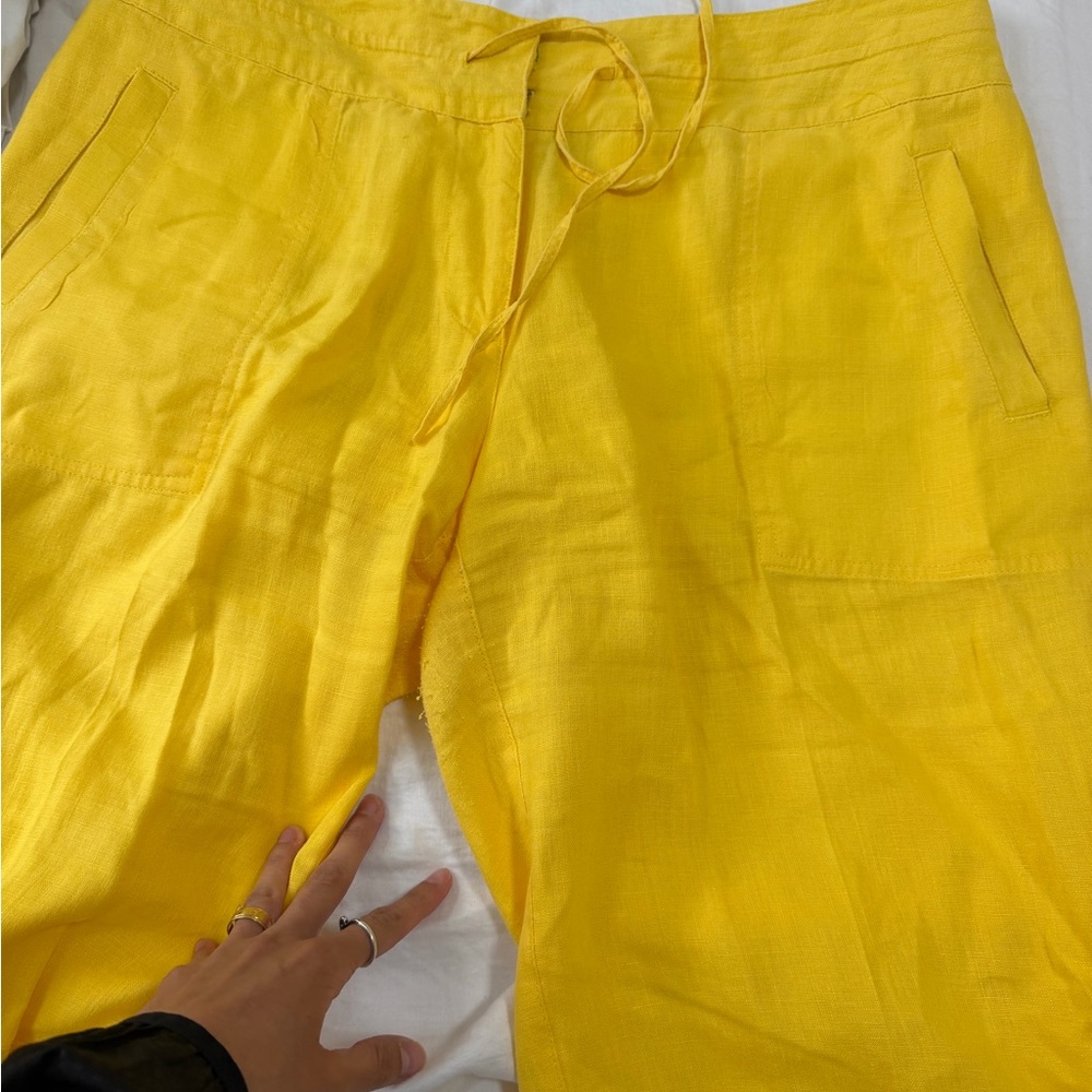 Style & Co. Bright Yellow Linen-Blend Drawstring Set